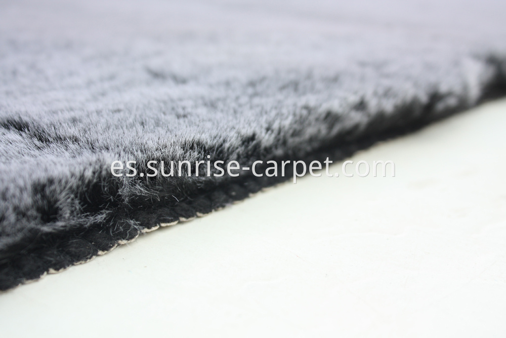 Faux Rabbit Fur Rug grey color